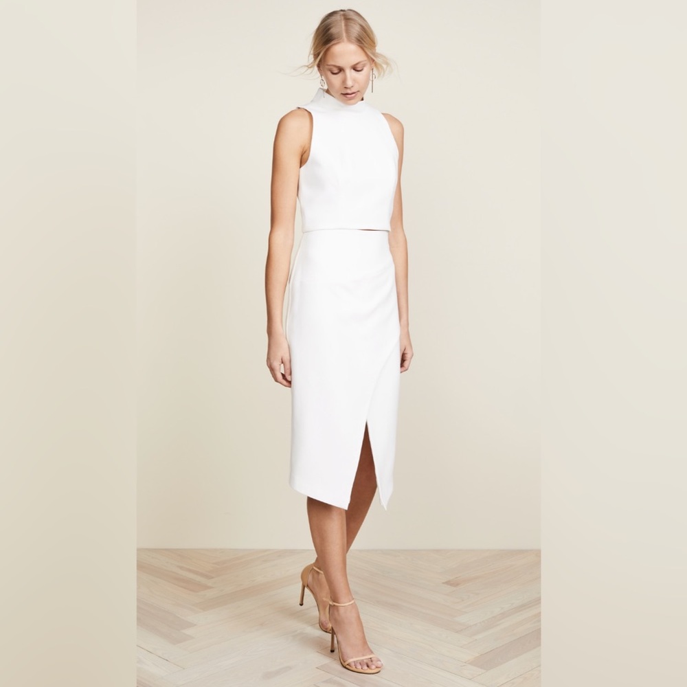 Black Halo Ivory Sleeveless Midi Dress